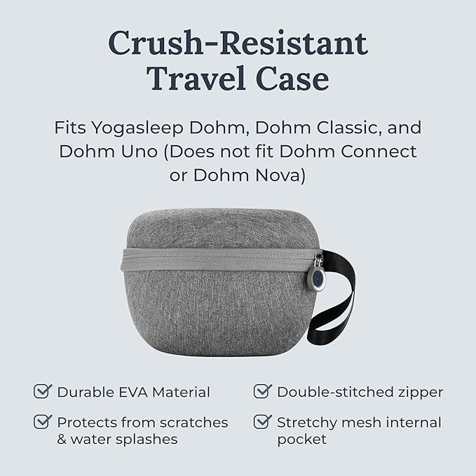 Yogasleep Dohm Uno White Noise Sound Machine & Travel Case, Real Fan Inside for Non-Looping, Sound Machine for Travel, Office Privacy, Sleep Therapy for Adults & Baby, Charcoal, 2 Piece Set