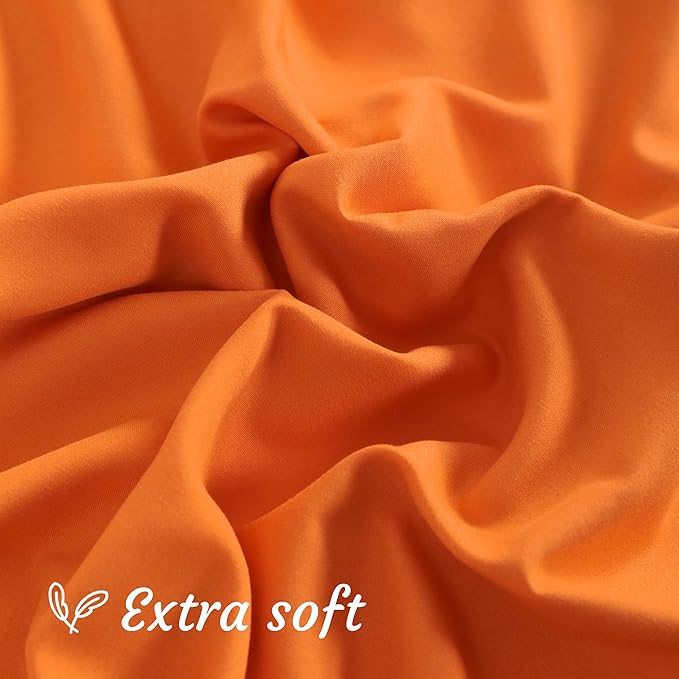 NTBAY Toddler Pillow Cases Set of 2, 2 Pack Brushed Microfiber 14x20 Pillow Cases, Soft, Wrinkle, Fade, Stain Resistant Orange Pillow Cases with Envelope Closure, 14x20 Inches, Orange