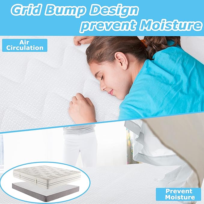 Mattress Slide Stopper Non Slip Rug Pads 5.9 x 6.5 Ft Non Slip Furniture Pads Resistant Trimmable Mat Topper for Rug,Sofa,Bed,Chair Cushion King Size