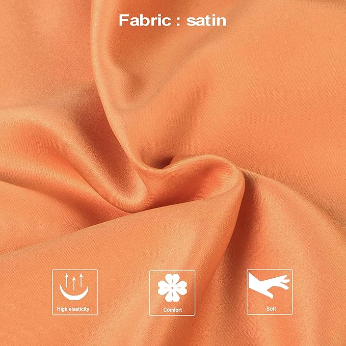 NTBAY Zippered Satin Body Pillow Pillowcase, Silky Slip Cooling Body Pillow Cover, Long Side Hidden Zipper, 20x54 Inches, Orange