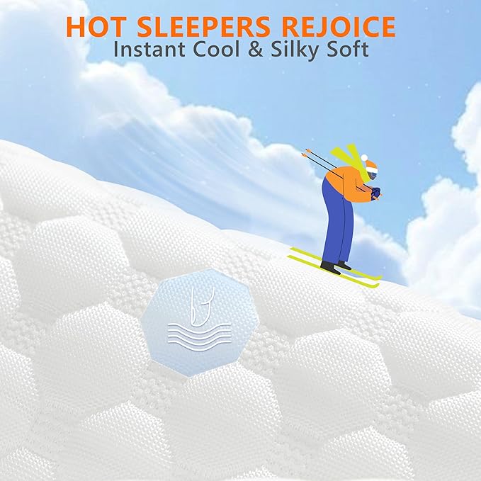 UYWO Cooling Memory Foam Pillows Firm and Soft, Queen Size 1 Pack, Original Adjustable Pillows for Side, Back or Stomach Sleepers with Removable Washable Cover