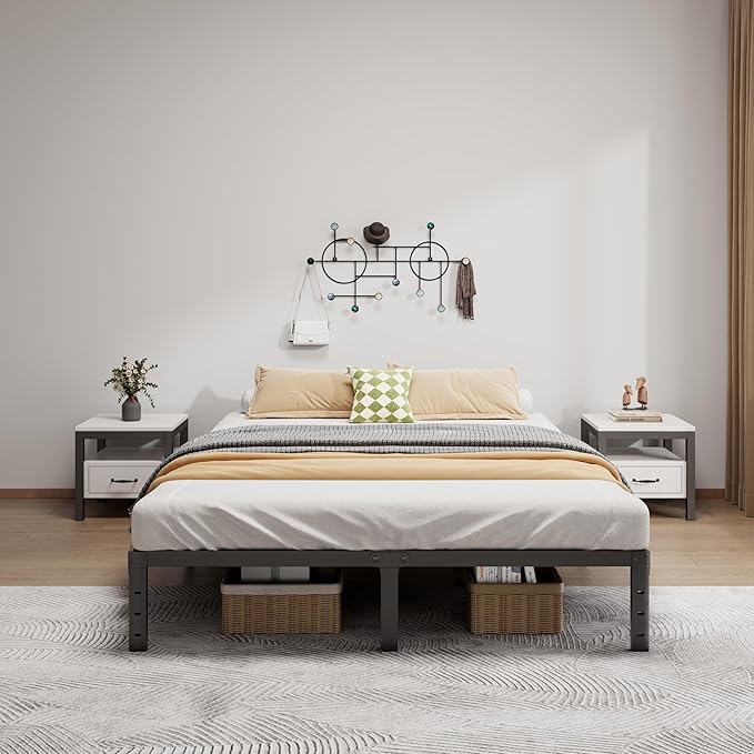 LUMUNANCE Metal Bed Frame Full Size - 12 Inch Heavy-Duty Full Platform Bed Frame No Box Spring Needed, Easy Assembly, Noise-Free, Sturdy Mattress Foundation, Underbed Storage Space