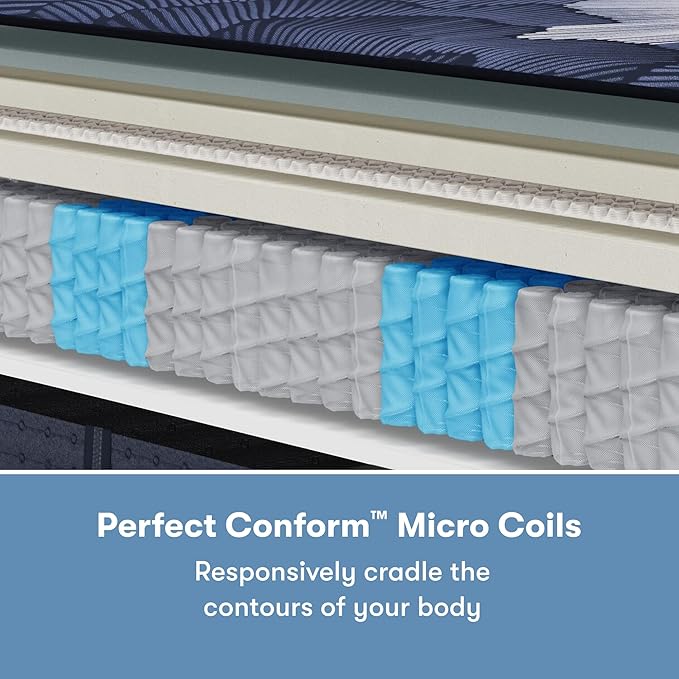 Serta Perfect Sleeper X - Prescott 14" Plush Cal King Hybrid Mattress - 5 Support Zones and Cooling Tech for a Restorative Sleep - 100 Night Trial, CertiPUR-US Certified