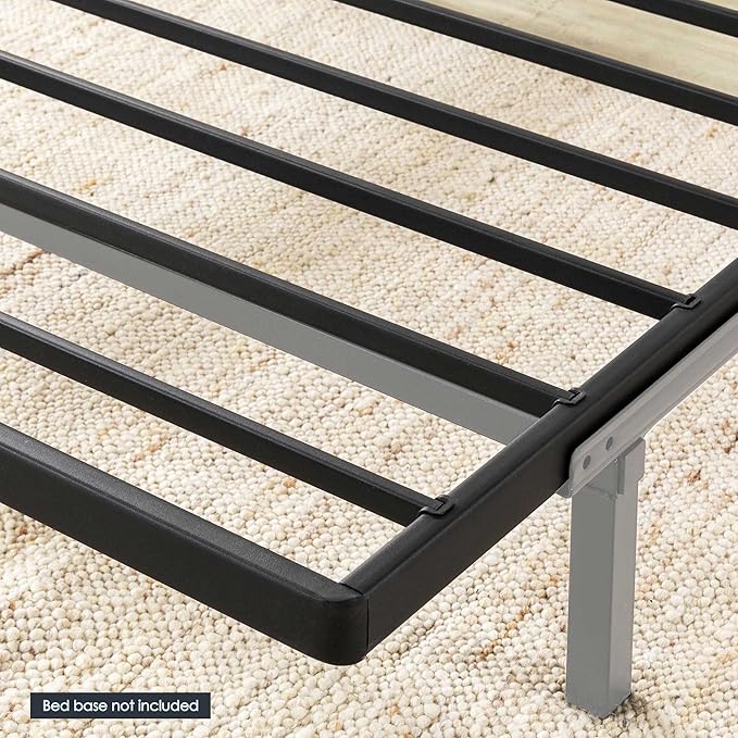 Mellow 1.6 Inch Metal Bunkie Board Mattress Support for Bed Frames, Box Spring or Bed Slat Replacement, Easy Assembly, Twin, Black