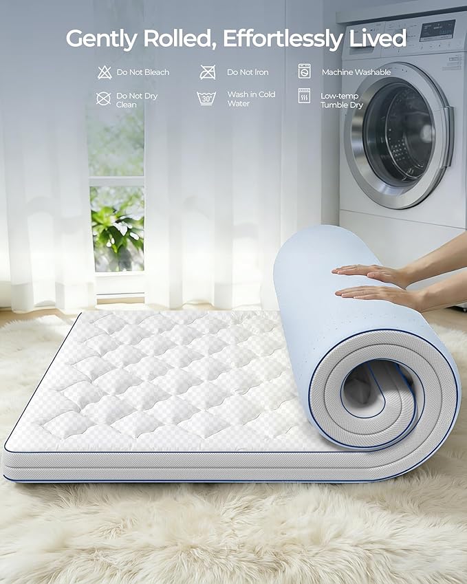 4 Inch Mattress Topper Twin Integrated Dual Layer, 2-in-1 Cooling Gel Memory Foam Pillow Top Mattress Topper for Back Pain, Twin Size Silver Ion Certified Mattress Pad