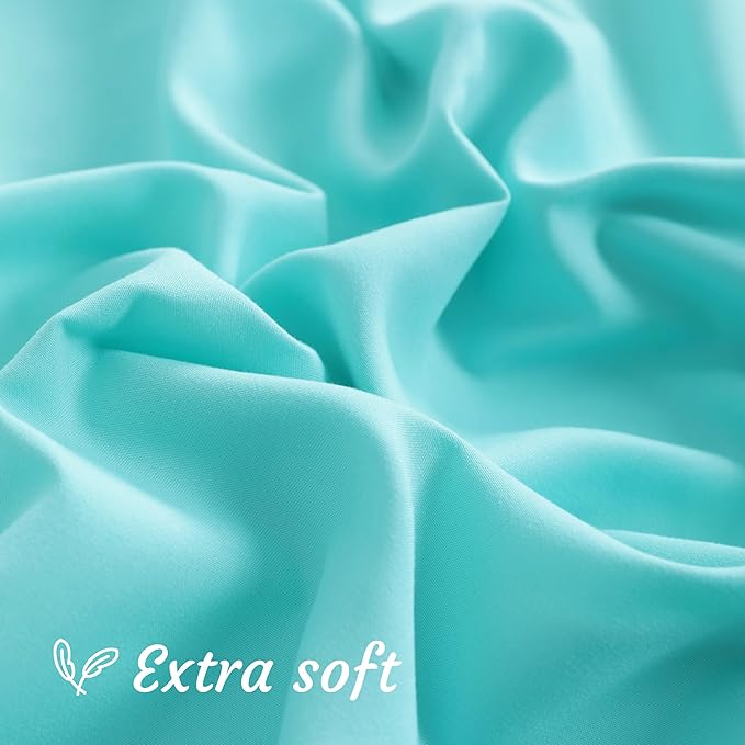 NTBAY King Pillow Cases Set of 2, 2 Pack Brushed Microfiber 20x40 Pillow Cases, Soft, Wrinkle, Fade, Stain Resistant Aqua Pillow Cases with Envelope Closure, 20x40 Inches, Aqua