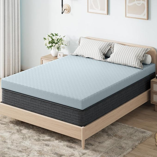 OhGeni Memory Foam Mattress Topper Pad, with Cover, Soft Bed Cover with Anti-Slip Base, Size Full, Style 3 Inch