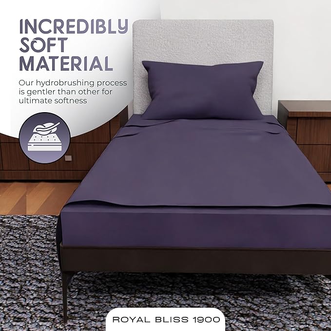 Twin Bed Sheets - 3-Pcs Deep Pocket Cooling Set - Soft and Durable Bedding for All Seasons - Luxurious Twin Size (Plum)