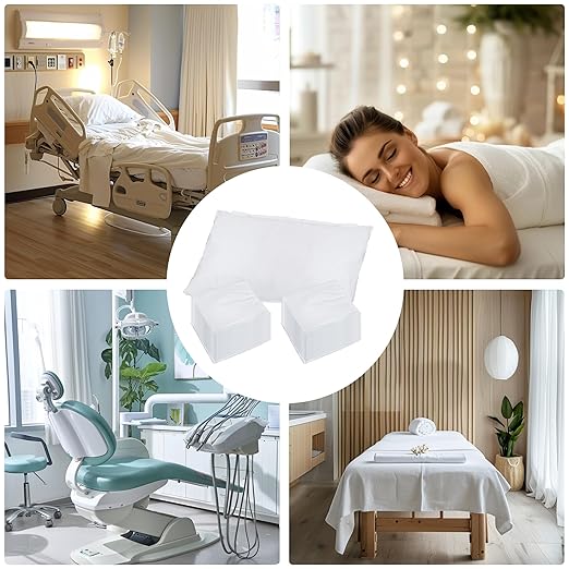 Disposable Pillow Case Covers(Pack of 100),Bulk Pillow Cases for Medical Hospital Travel,Paper Pillow Cases Disposable 21” Width x 30”Length (White)