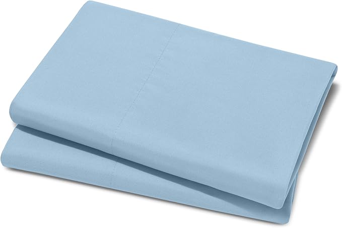 Bare Home Microfiber Pillow Cases - King 20x36 - Cooling Pillowcases - Double Brushed - Easy Care - Envelope Closure (King Pillowcase Set of 2, Light Blue)