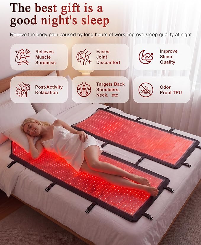 FSA&HSA Eligible Red Light Therapy Mat Full Body, 72"x33" Red Light Therapy for Body with 2625 LEDs, 660nm & 850nm Infrared Light Blanket for Muscle Relaxation, Better Sleep & Home Use