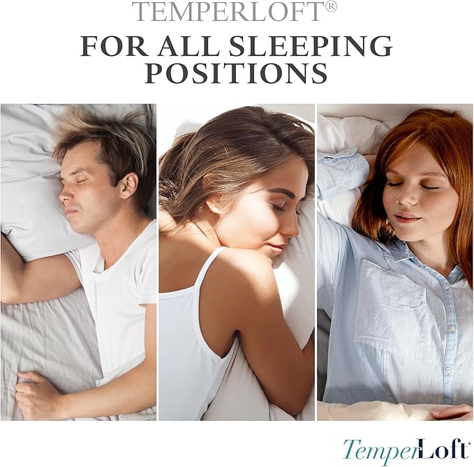 Manchester Mills TemperLoft Serenity Pillows King (Set of 2), Down/Down Alternative Fill, 20x36, 100% Cotton Cover, Found in Leading Hotels Nationwide Hospitality Quality Delivered to Your Home