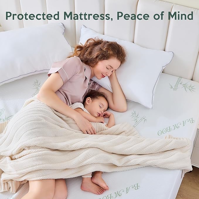 Premium 100% Waterproof King Mattress Protector, Breathable Mattress Cover King Size Bed, 3D Air Fabric Cooling Bed Pad Cover, Deep Pocket 8"-21"