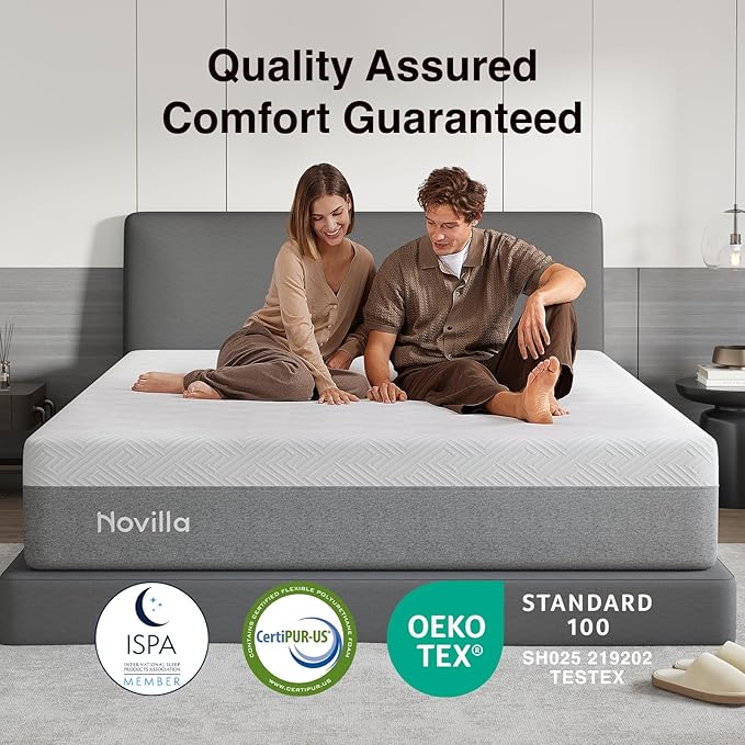 Novilla Mattress Full Size, 14 Inch Gel Memory Foam Mattress Full in a Box for Suppotive, Pressure Relieving & Plush Comfort, Bliss