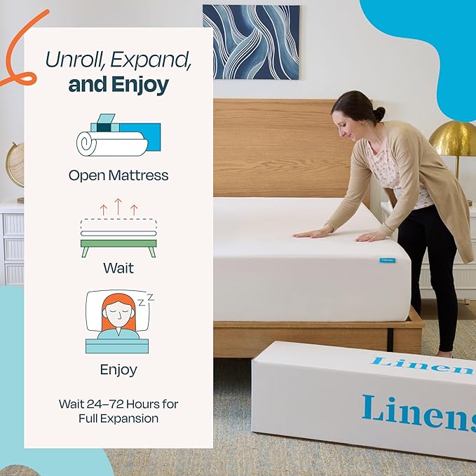 Linenspa 12 Inch Gel Infused Memory Foam Mattress – Queen Size – Plush - Cooling Gel - Mattress in a Box - Primary or Guest Bedroom - Pressure Relieving and Breathable – CertiPUR-US Certified