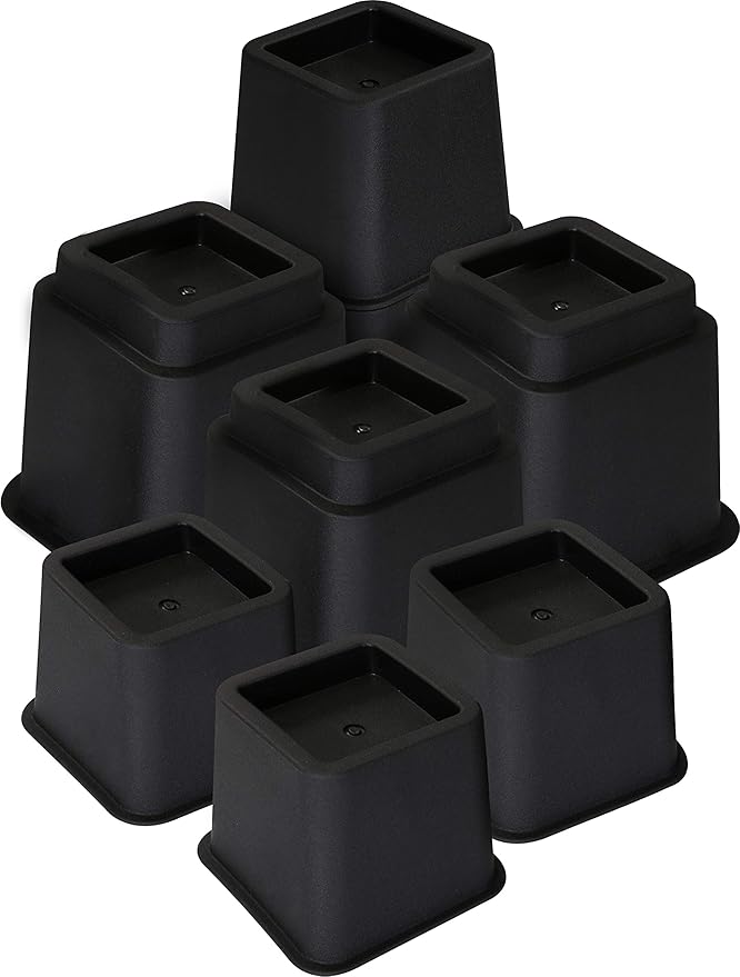 Utopia Bedding Bed Riser, 3 & 5 Inches Adjustable Furniture Risers for 8 Inch Combined Furniture Lift, Under Bed Storage & Dorm Room Essential, Supports Up to 1,300 lbs (36 Set, Black)