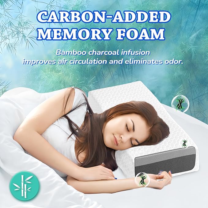 HARBOREST Cooling Cube Pillow - Side Sleeper Pillow for Neck and Shoulder Pain, Memory Foam Pillow Cube Pro with Adjustable Firmness,24"x12"x4"