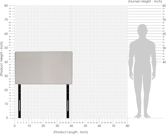 FURINNO Roanne Plain Headboard, Twin, Fog