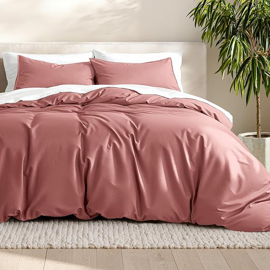 Bare Home Bedding Duvet Cover California King Size - Premium 1800 Super Soft Collection - Lightweight, Cooling - Soft Breathable Bedding Duvet Cover (Cal King, Dusty Rose)