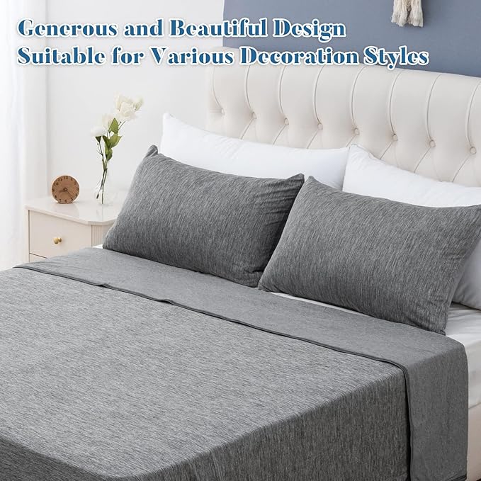 CHOSHOME Cooling Pillow Cases Zipper Pillow Covers Q-Max > 0.45 Zippered Pillowcases for Hot Sleepers, Soft, Breathable, Skin-Friendly, 2 Pack (King, 20"x36", Grey)