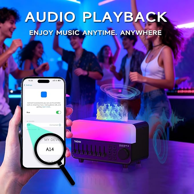 TMEHM 4-in-1 Sleep Sound Machine with White Noise & 8 Nature Sounds, Bluetooth Speaker, Night Light & Aroma Diffuser with Timer for Baby, Kids and Adults (Matte Black)