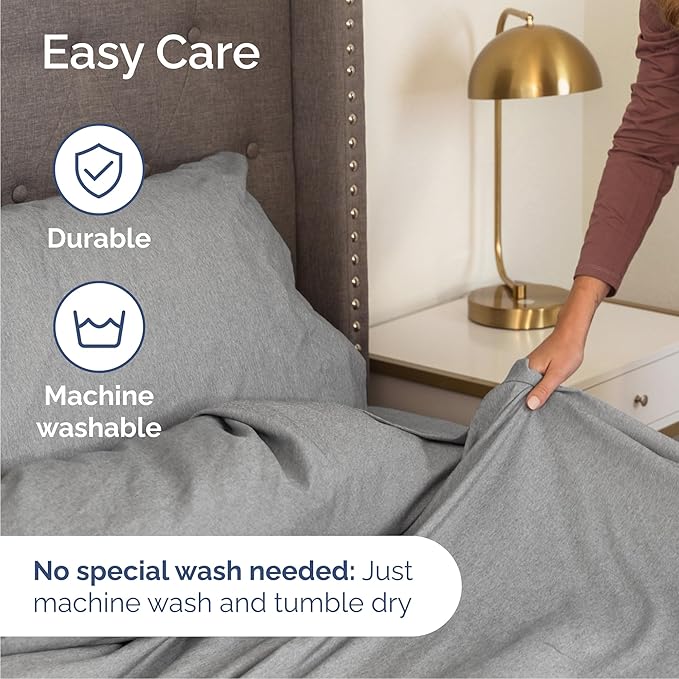 Cal King Size 4 Piece Sheet Set - Comfy Breathable & Cooling Sheets - Hotel Luxury Bed Sheets for Women & Men - Deep Pockets, Easy-Fit, Soft & Wrinkle Free Sheets - Heathered Grey Oeko-Tex Bed Sheets