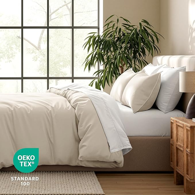 Bare Home Bedding Duvet Cover King Size - Premium 1800 Super Soft Collection - Lightweight, Cooling - Soft Breathable Bedding Duvet Cover (King, Sand)