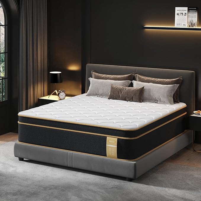 LETMOON California King Mattress, 12 Inch Gel Memory Foam Hybrid Mattress Cal King Size Bed in a Box, Pressure Relief & Motion Isolation, Pocket Spring, Edge Support, CertiPUR-US, Medium