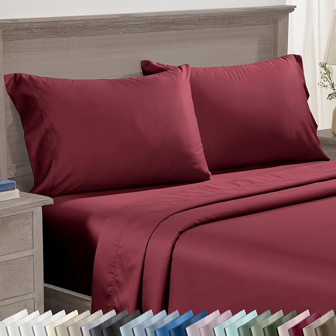 California Design Den Pillowcases Queen/Standard Set of 2 - Premium 600 Thread Count, Soft 100% Cotton Standard Pillowcase, Crisp, Smooth Sateen, Fits Standard & Queen Pillows - Brick Red