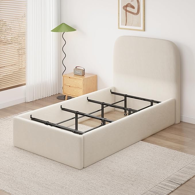 Bed Slats Center Support System - 4 Cross Rails and 8 Adjustable Legs,Replacement Support Legs for Metal/Wood/Upholstered Bed-Twin