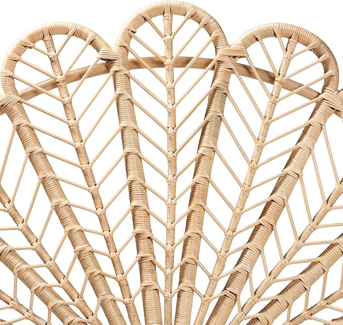 Bali & pari Variel Modern Bohemian Natural Rattan Queen Size Standalone Headboard