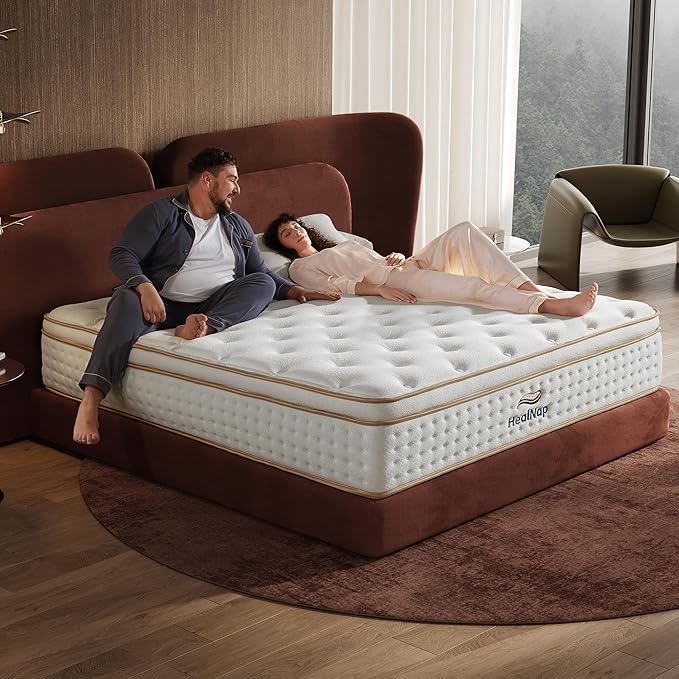 Queen,14inch Queen Hybrid Mattress in a Box Memory Foam Mattress Full Size Firm with Individual Pocket Spring Upgrade Zoned Support Medium Firm Memory Fat Mattress