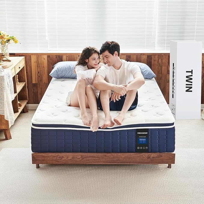 Coolvie Full Size Mattress 14 Inch, Hybrid Full Mattress in a Box, 4 Layer Premium Foam with Pocket Springs for Motion Isolation and Pressure Relieving, Medium Firm Feel, 100-Night Trial