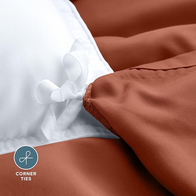 Bare Home Bedding Duvet Cover California King Size - Premium 1800 Super Soft Collection - Lightweight, Cooling - Soft Breathable Bedding Duvet Cover (Cal King, Terracotta)