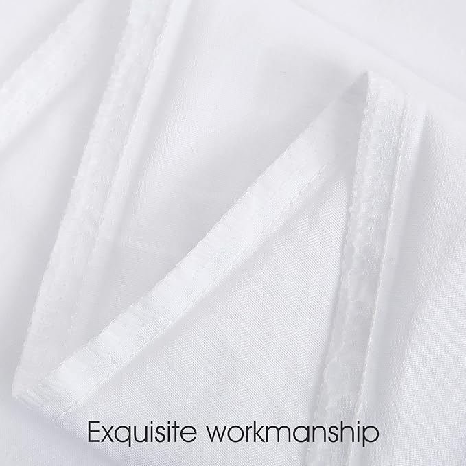 Sleep Better with White Cotton Pillowcases Set of 4 - Queen Size Pillow Cases with Zipper 400 Thread Count Cooling & Breathable Pillow Protectors 20" x 30"