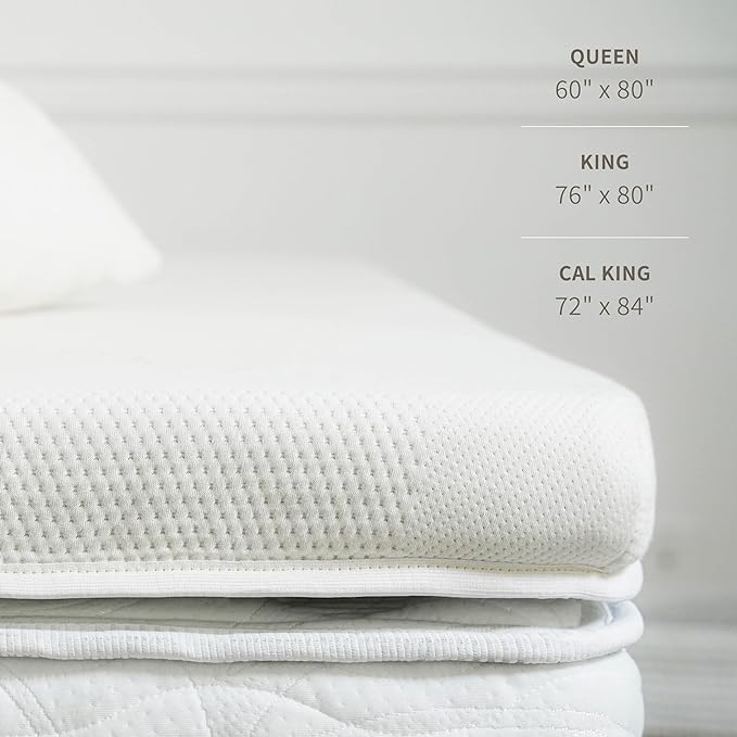 Saatva Graphite Memory Foam Mattress Topper - 3” Memory Foam Layer - Enhanced Comfort & Cooling - Queen