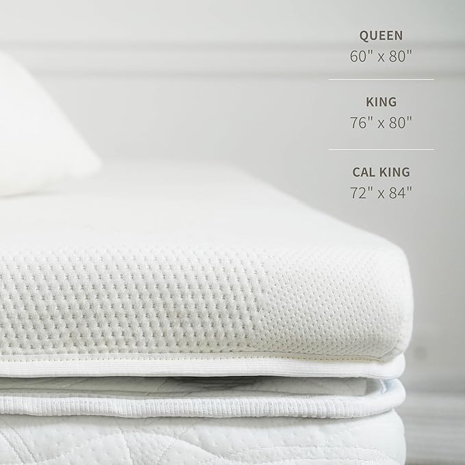 Saatva Graphite Memory Foam Mattress Topper - 3” Memory Foam Layer - Enhanced Comfort & Cooling - Cal King