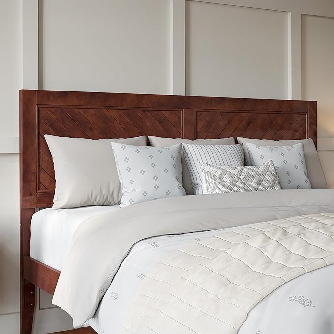 AFI, Canyon King Solid Wood Rustic Farmhouse Headboard, Walnut