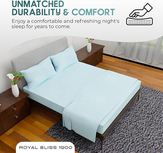 Full Size Bed Sheets – 4Pcs Bed Sheets Full Size Set, Deep Pocket, Double Brushed Microfiber, Fade Resistant, Soft & Breathable for Cozy and Comfortable Sleep(Aqua)