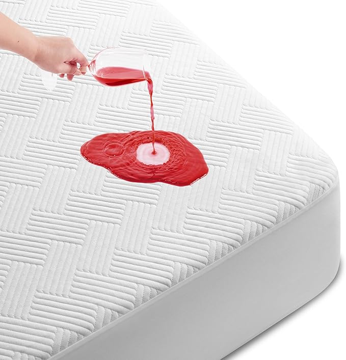 Cozymaker California King Size 100% Waterproof Mattress Protector, Mattress Pad Cover Fitted 8"-21" Deep Pocket, Soft Breathable Cooling Noiseless