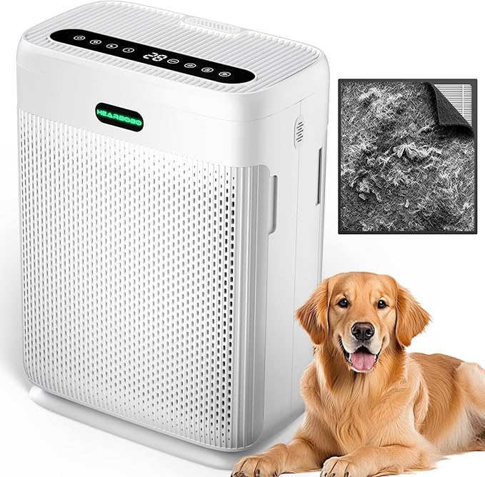 Air Purifiers for Home Large Room up to 3000sq.ft with Washable Filters, PM2.5 Air Quality Sensors, H13 HEPA Double-Sided 8X, Air Cleaner for Bedroom, Dust, Pets, Smoke, Pollon