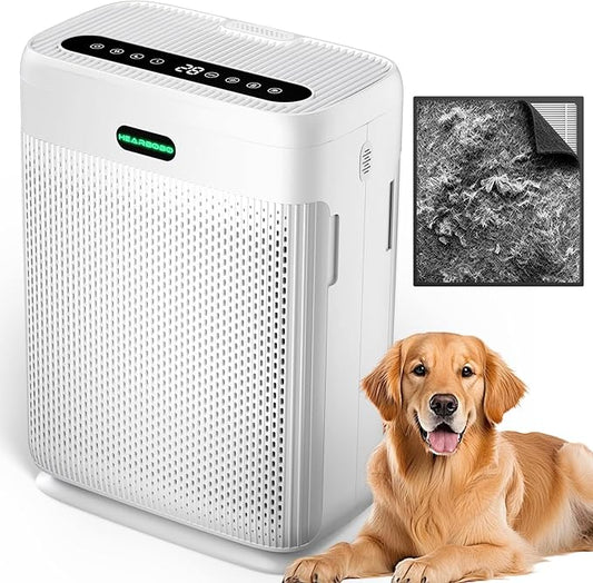Air Purifiers for Home Large Room up to 3000sq.ft with Washable Filters, PM2.5 Air Quality Sensors, H13 HEPA Double-Sided 8X, Air Cleaner for Bedroom, Dust, Pets, Smoke, Pollon