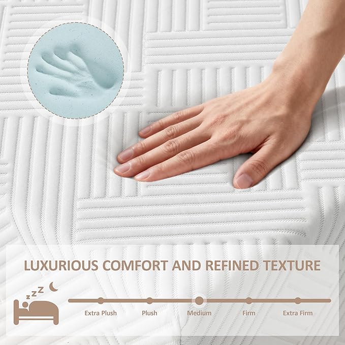 8 Inch Twin Size Memory Foam Mattress, Gel Cooling Bed Mattress with Breathable and Removable Cover, Medium Firm for Pressure & Pain Relief, In a Box | Fiberglass Free | CertiPUR-US Certified
