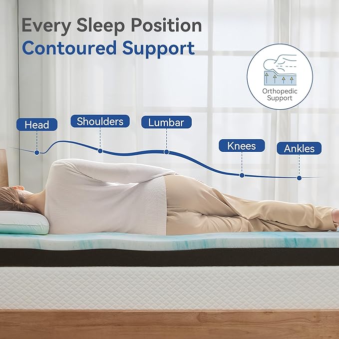 Firm to Extra Firm Mattress Topper Full Size 3 Inch, Pain Relieving Foam Bed Topper for Extra Support, Gel Memory Foam&High-Density Foam Mattress Pad, CertiPUR-US Certified