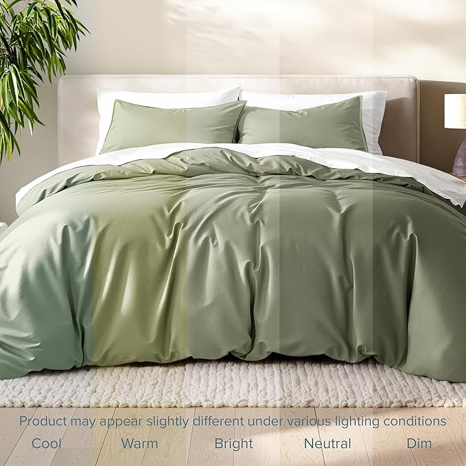 Bare Home Bedding Duvet Cover California King Size - Premium 1800 Super Soft Collection - Lightweight, Cooling - Soft Breathable Bedding Duvet Cover (Cal King, Sage)
