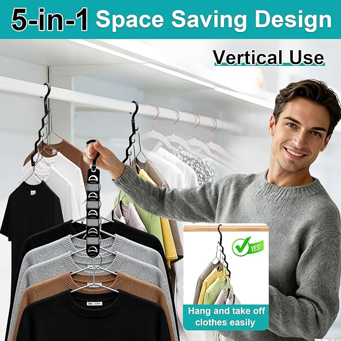 Closet Organizers and Storage,Upgraded Organization and Storage Clothes Hanger,10 Pack College Dorm Room Essentials,Sturdy Space Saving Hangers for Thick Clothe