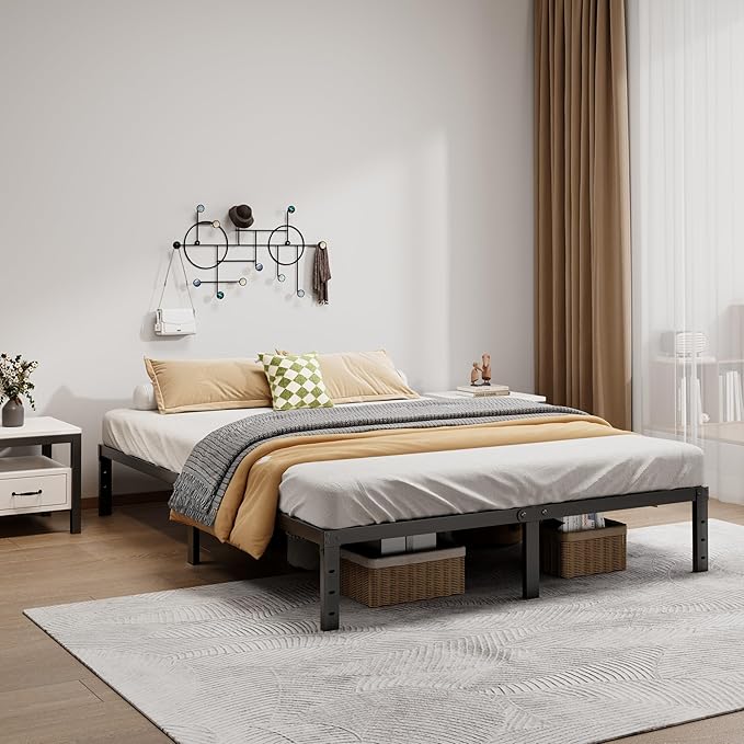 LUMUNANCE Metal Bed Frame Queen Size - 12 Inch Heavy-Duty Queen Platform Bed Frame No Box Spring Needed, Easy Assembly, Noise-Free, Sturdy Mattress Foundation, Underbed Storage Space