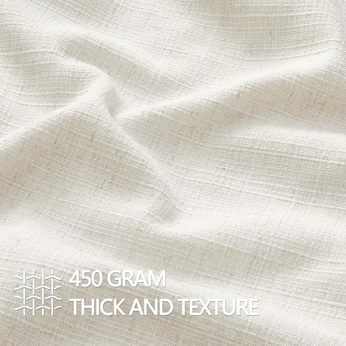 MIULEE Euro Sham Pillow Covers for Bed 26x26, 2 Pack Natural Beige Thick & Textured Decorative Throw Pillow Covers, Neutral Linen Cushion Cases, Modern Farmhouse Home Decor, No Filling