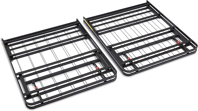 Amazon Basics Bed Frame with Ample Underbed Storage, Foldable Metal Platform, Sturdy Steel, No Box Spring Needed, 14 inches High, Noise-Free Support, Easy Assembly Tool-Free Setup, Full Size, Black