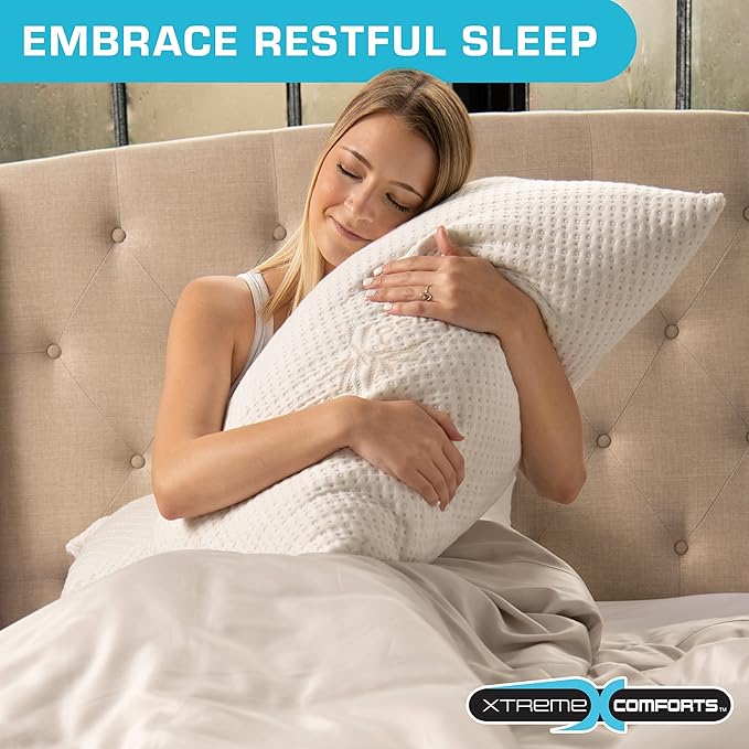 Xtreme Comforts GREENGUARD Certified King Pillows for Sleeping Made in The USA (2 Pack) | Adjustable King Memory Foam Pillow for Side, Back & Stomach Sleepers w/Removable Cooling Zipper Cover